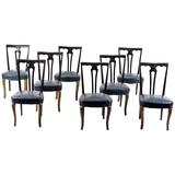 Set of Eight Italian Midcentury Painted Dining Room Chairs PierLuigi Colli 1940s