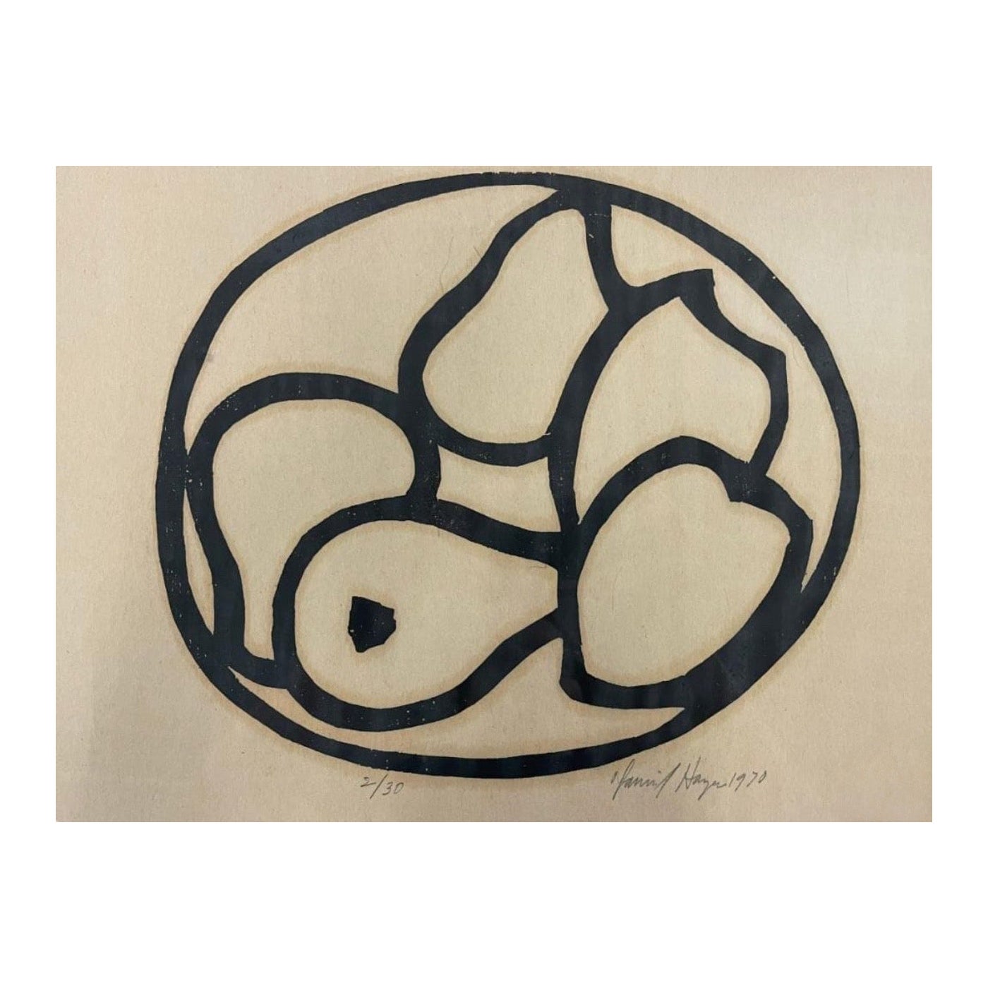 Rare David Hayes Wood Block Print, Still Life, Signed and Numbered 1970 For Sale