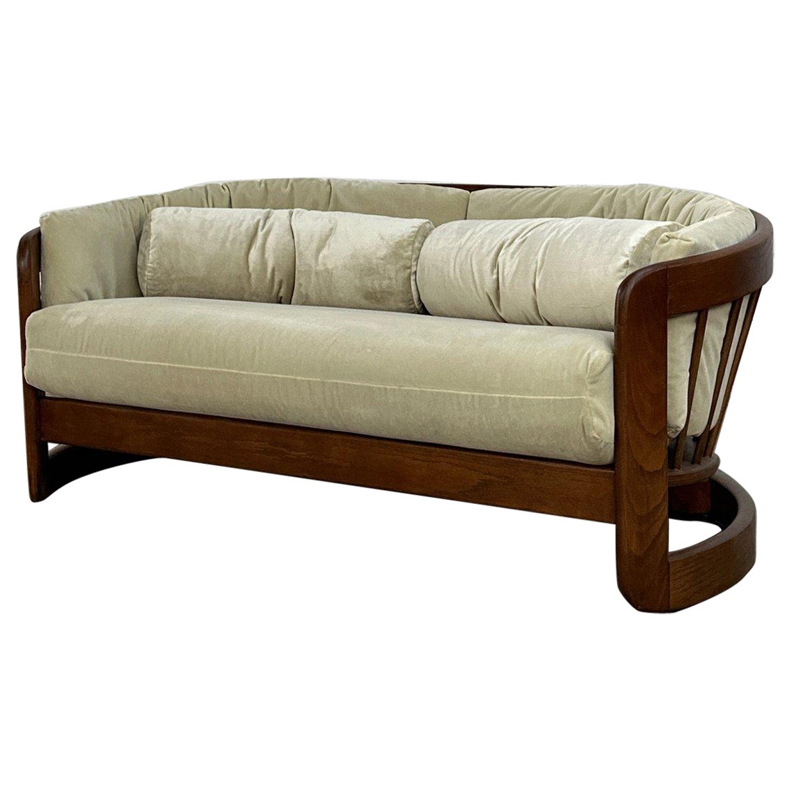 Post Modern Oak Sofa by Howard Furniture For Sale