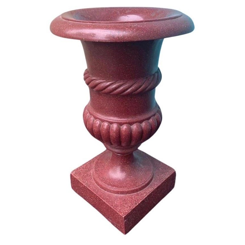 Neoclassical Grand Tour Style Faux Porphyry Marble Urn For Sale