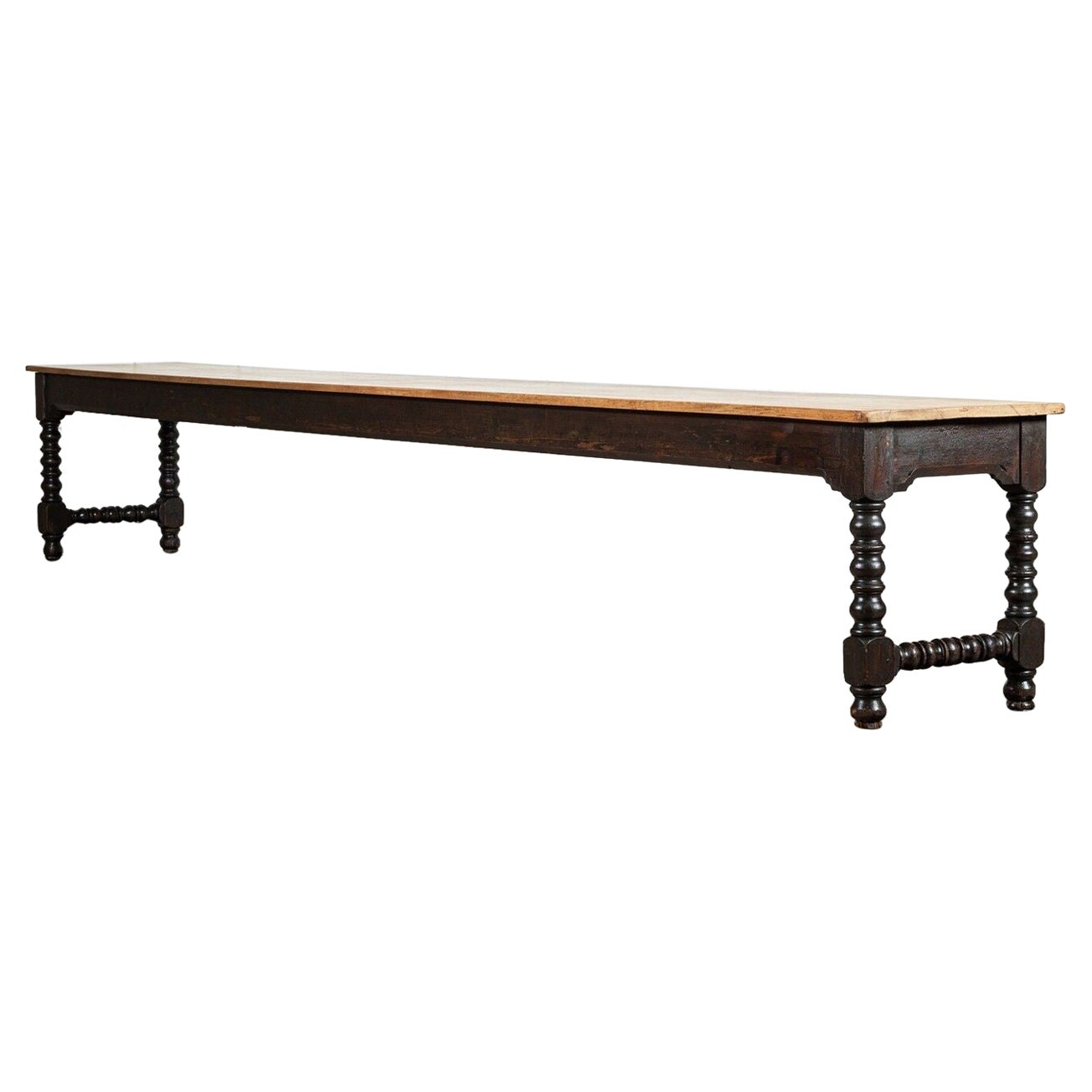 Monumental English 19thC Pine Convent Refectory Table For Sale