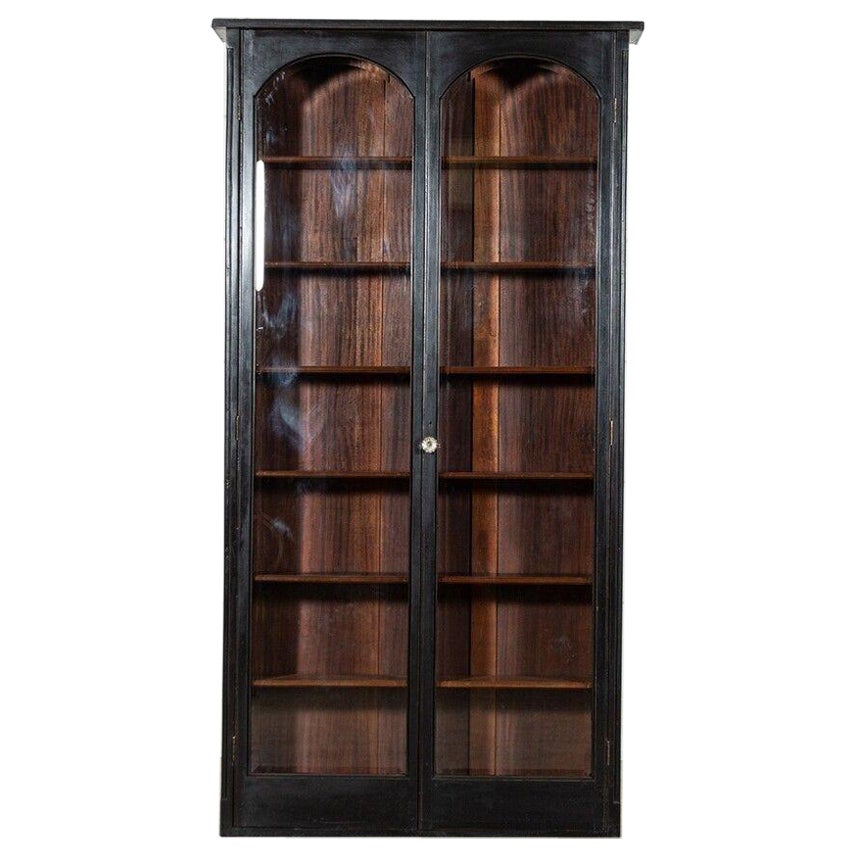 Großes glasiertes englisches Mahagoni-Bücherregal / Vitrine im Angebot