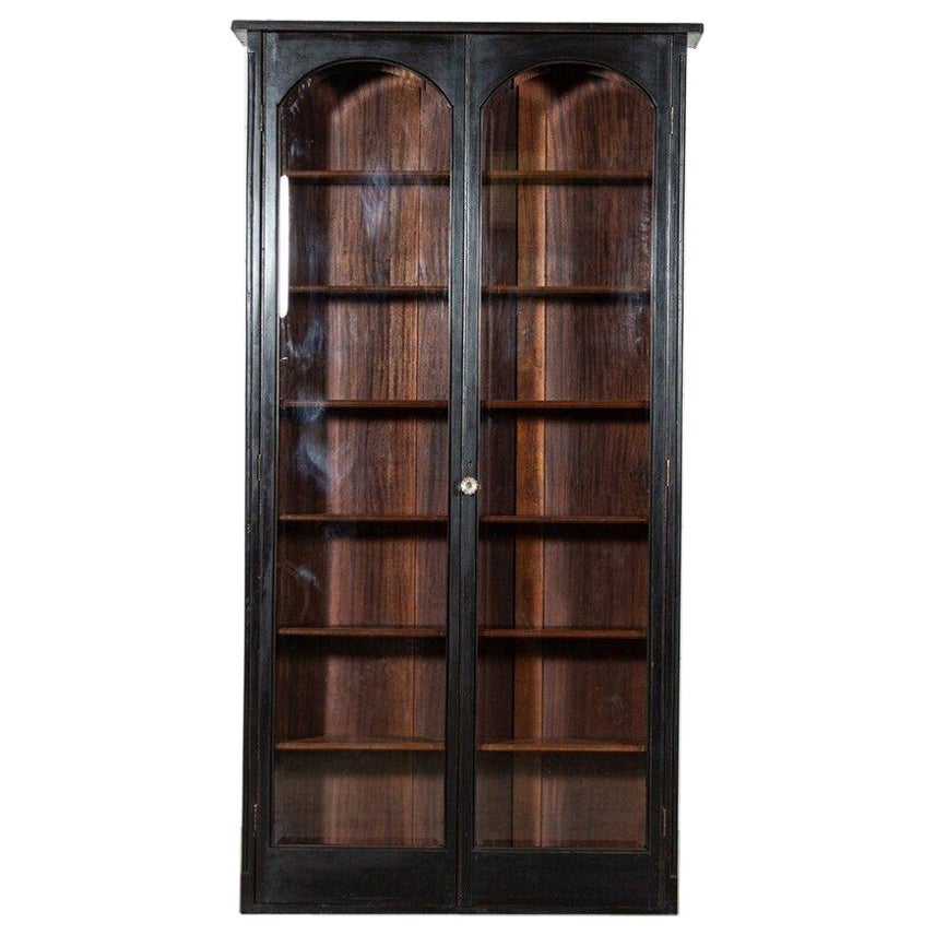 Large English Mahogany Glazed Bookcase / Vitrine