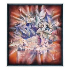 Großformatiges abstraktes Gemälde aus zerklüftetem Papier, Moderne Kunst, M. Fleischer, 1987