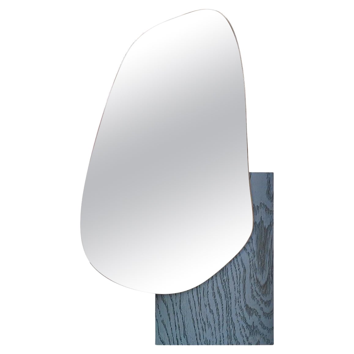 Contemporary Wall Mirror Lake 3 by Noom with Veneered wood Base For Sale