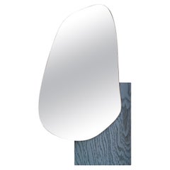 Contemporary Wall Mirror Lake 3 by Noom with Veneered wood Base