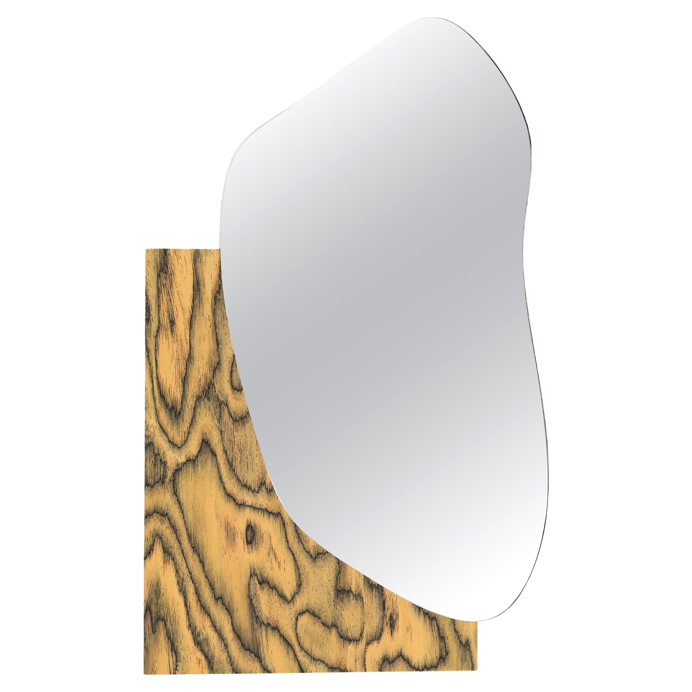 Contemporary Wall Mirror Lake 1 by Noom, Ettore Sottsass ALPI Wood For Sale