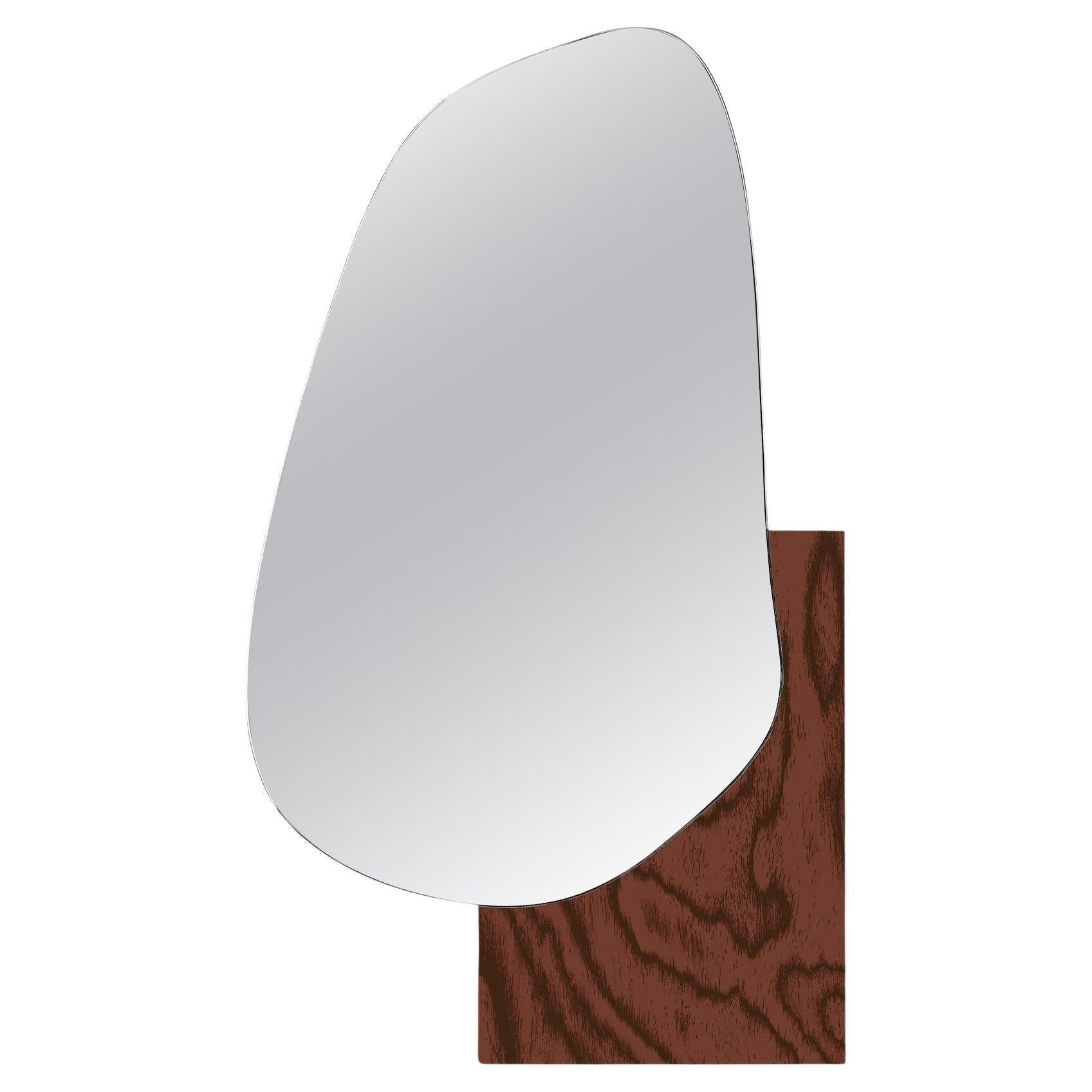 Contemporary Wall Mirror 'Lake 3' by Noom, ALPI Wood Veneer For Sale