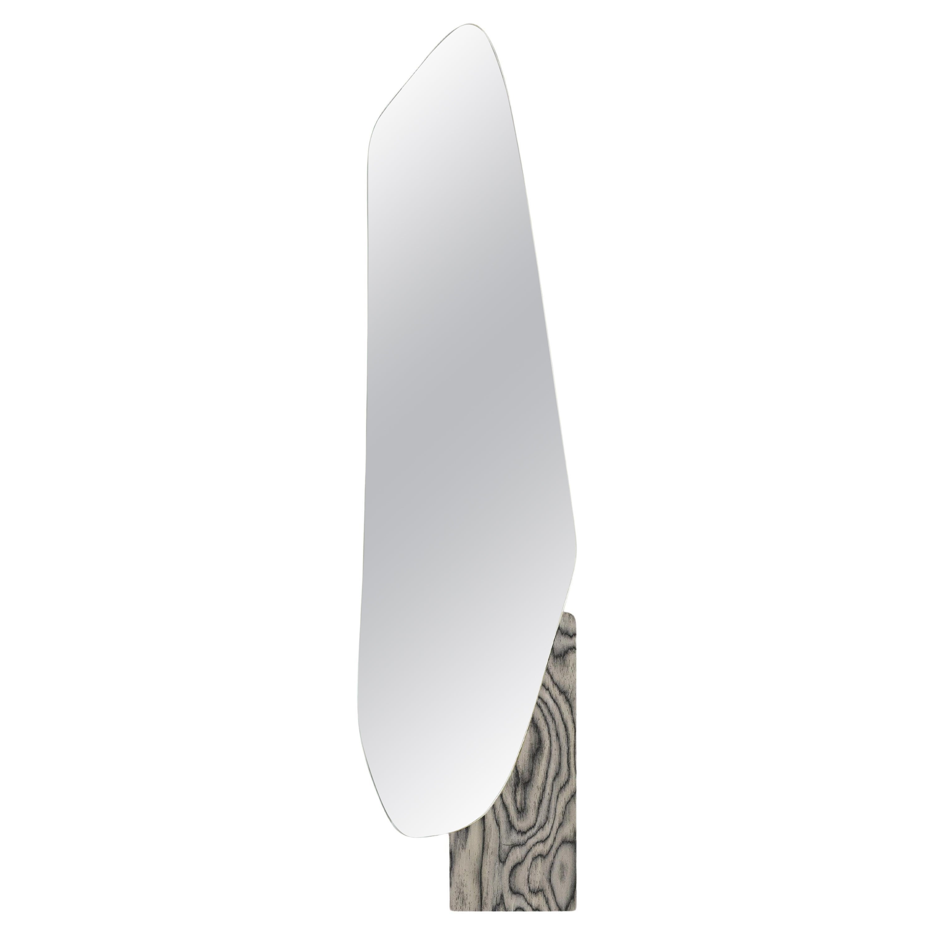 Contemporary Wall Mirror 'Lake 2' by Noom, ALPI Wood Veneer For Sale