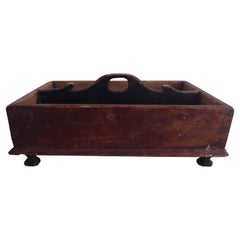 Antique Swedish genuine Folk Art  Country Cutlery box dated 1857 Original paint
