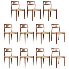 Ensemble de 11 chaises de salle à manger Niels Otto Moller