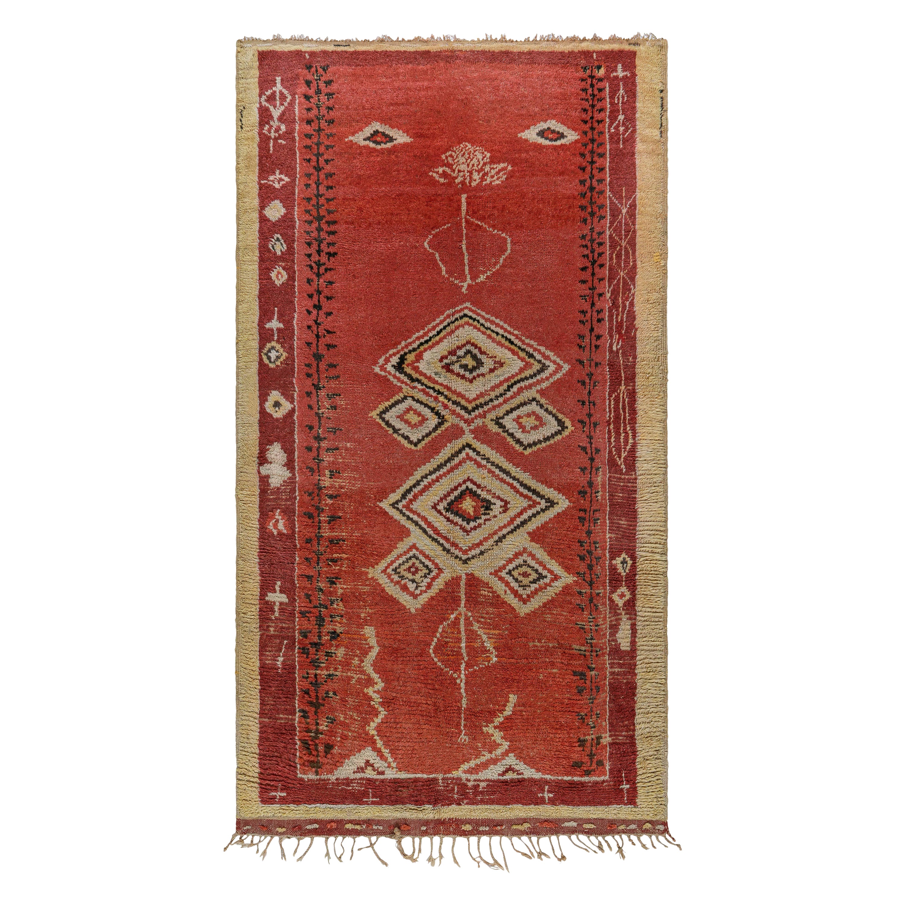 Authentic Tribal Moroccan Handmade Wool Rug