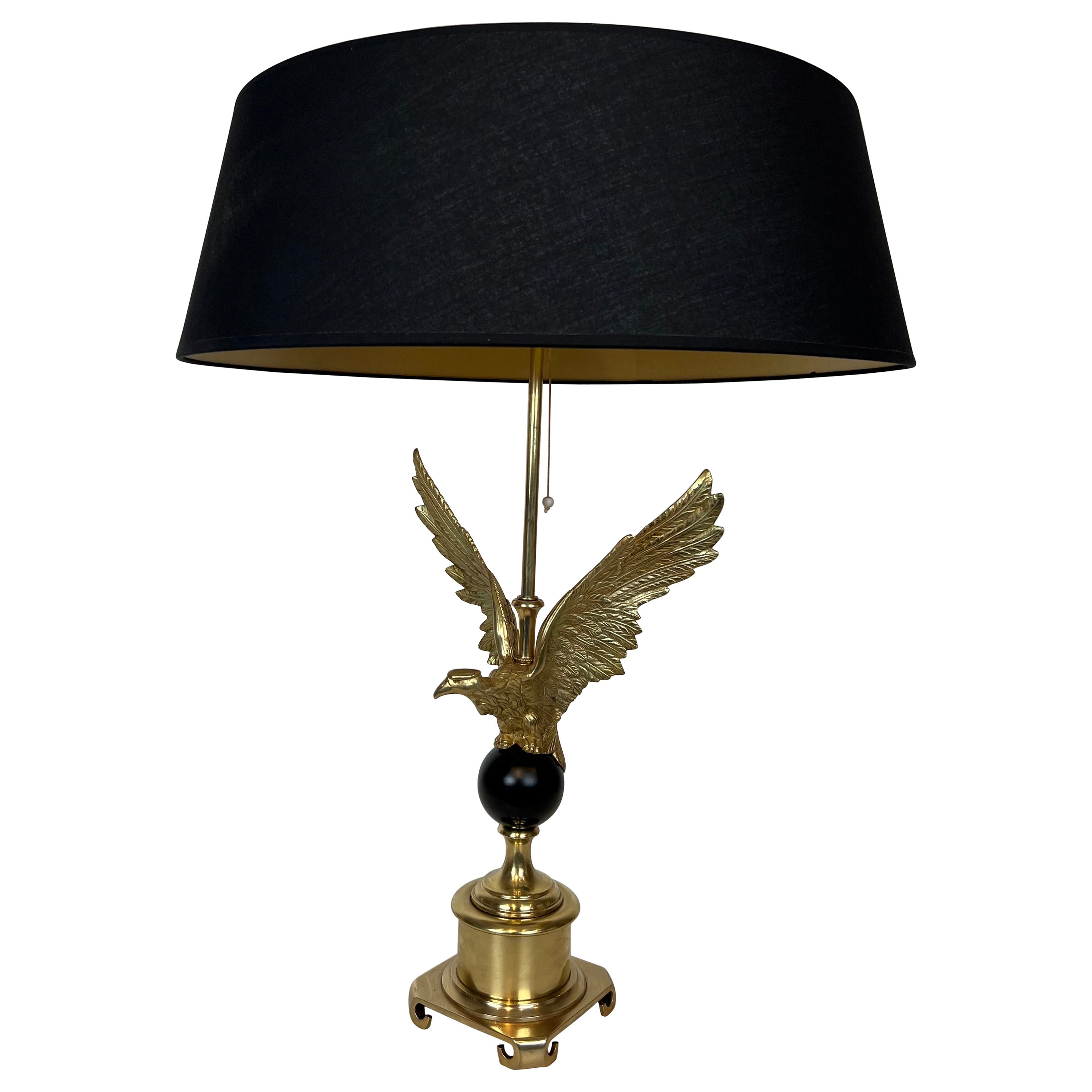 Royal Eagle Bronze Table Lamp in the Style of Maison Charles For Sale