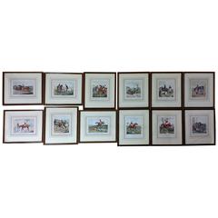 Set of 12 Early 19th Century Hand-Coloured Prints after Henry Alkin