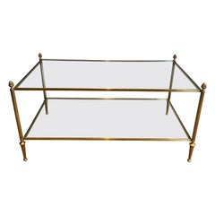 Tavolino da caffè a due piani in stile neoclassico in bronzo, ottone  da Maison Baguès