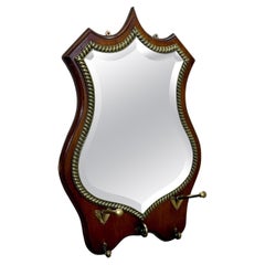 Antique English 19th Century Mahogany Shield Hall Mirror