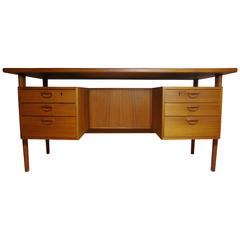 Teak Floating Partners Desk, Room Divider by Kai Kristensen  SATURDAY SALE