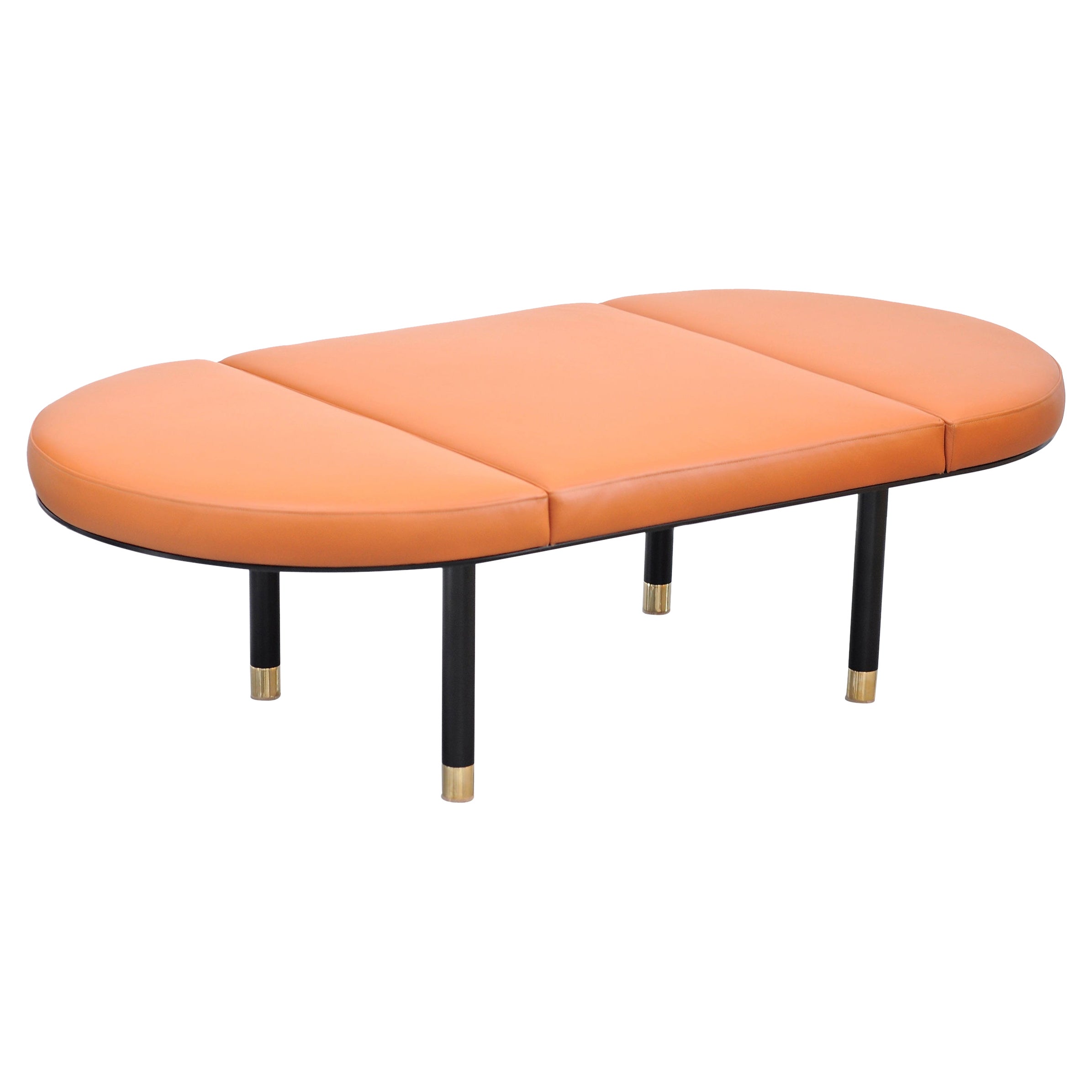 3 Piece Pill Leather Bench by Phase Design For Sale