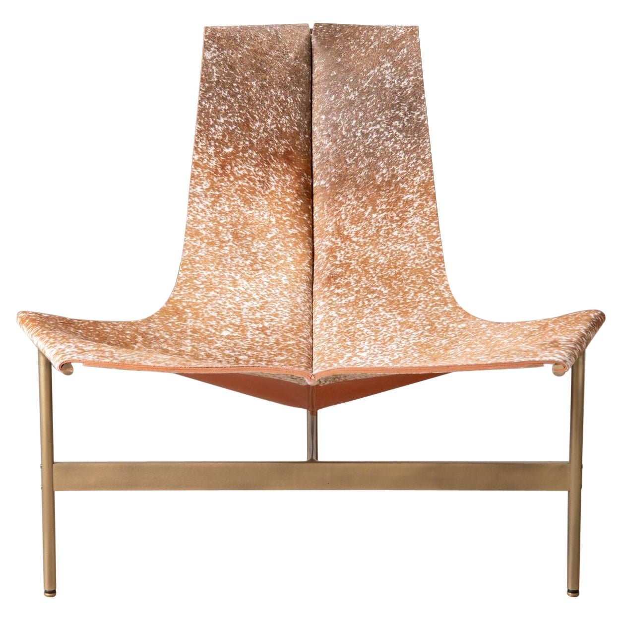'TH-15' Sling Lounge Chair in bronze & hair on hide by Katavolos Littell & Kelly For Sale