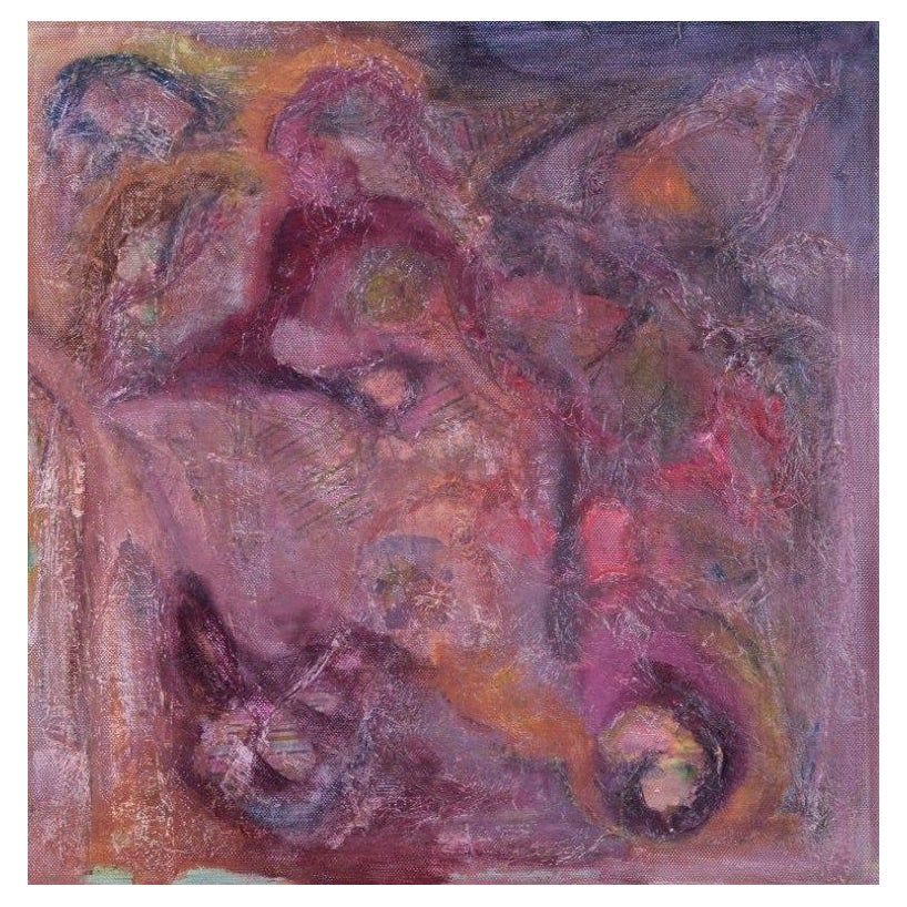 Bente Lausen. Mixed media on canvas. Abstract composition. 2004