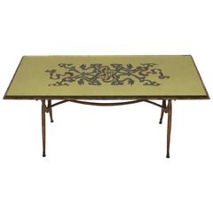 Rare René Drouet Gilt Iron Bronze and Glass Table 7