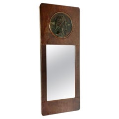 Arts & Crafts Copper Framed Mirror "Dante" By Liberty & Co