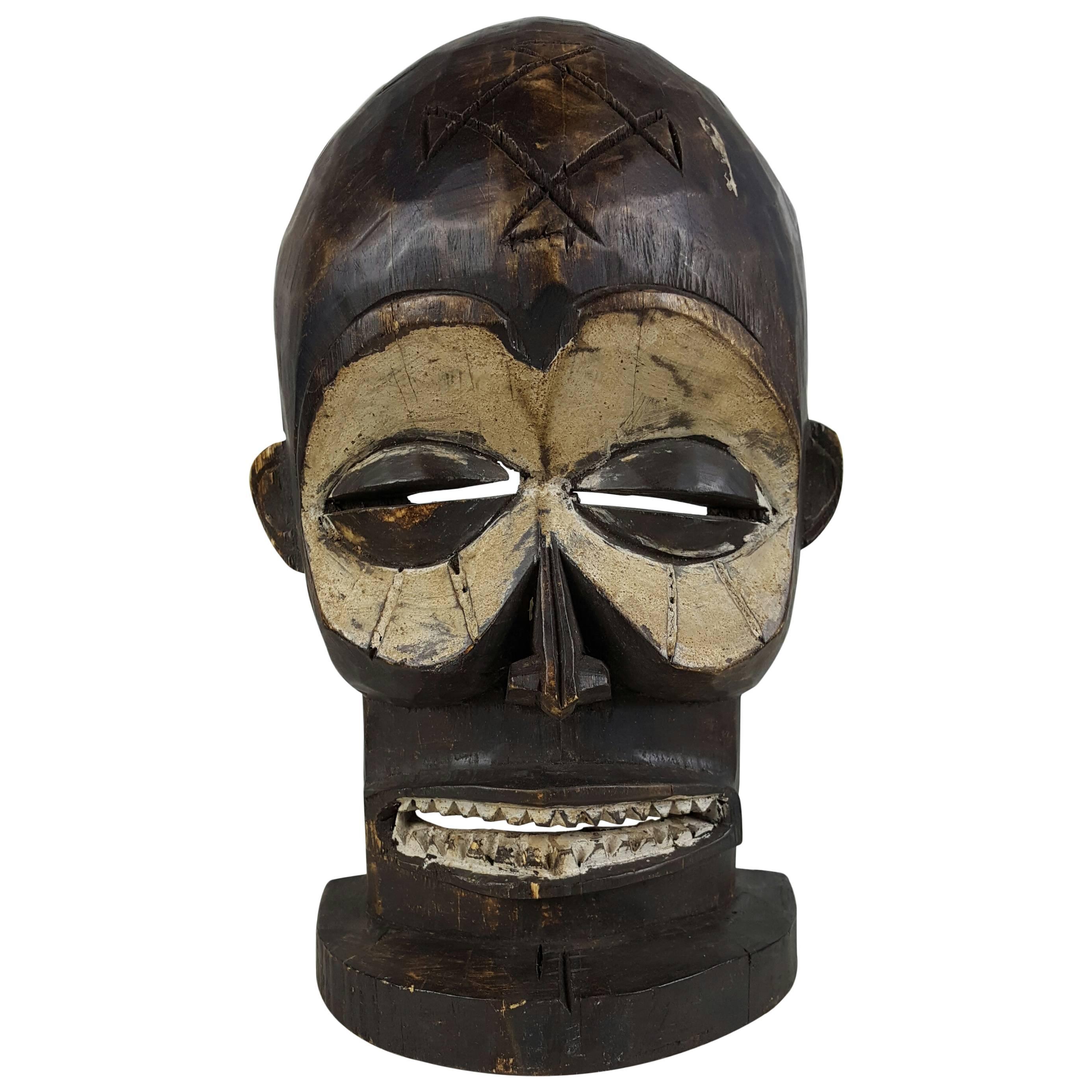Carved Wooden Mask in the Style of Chokwe Tribal Ritual