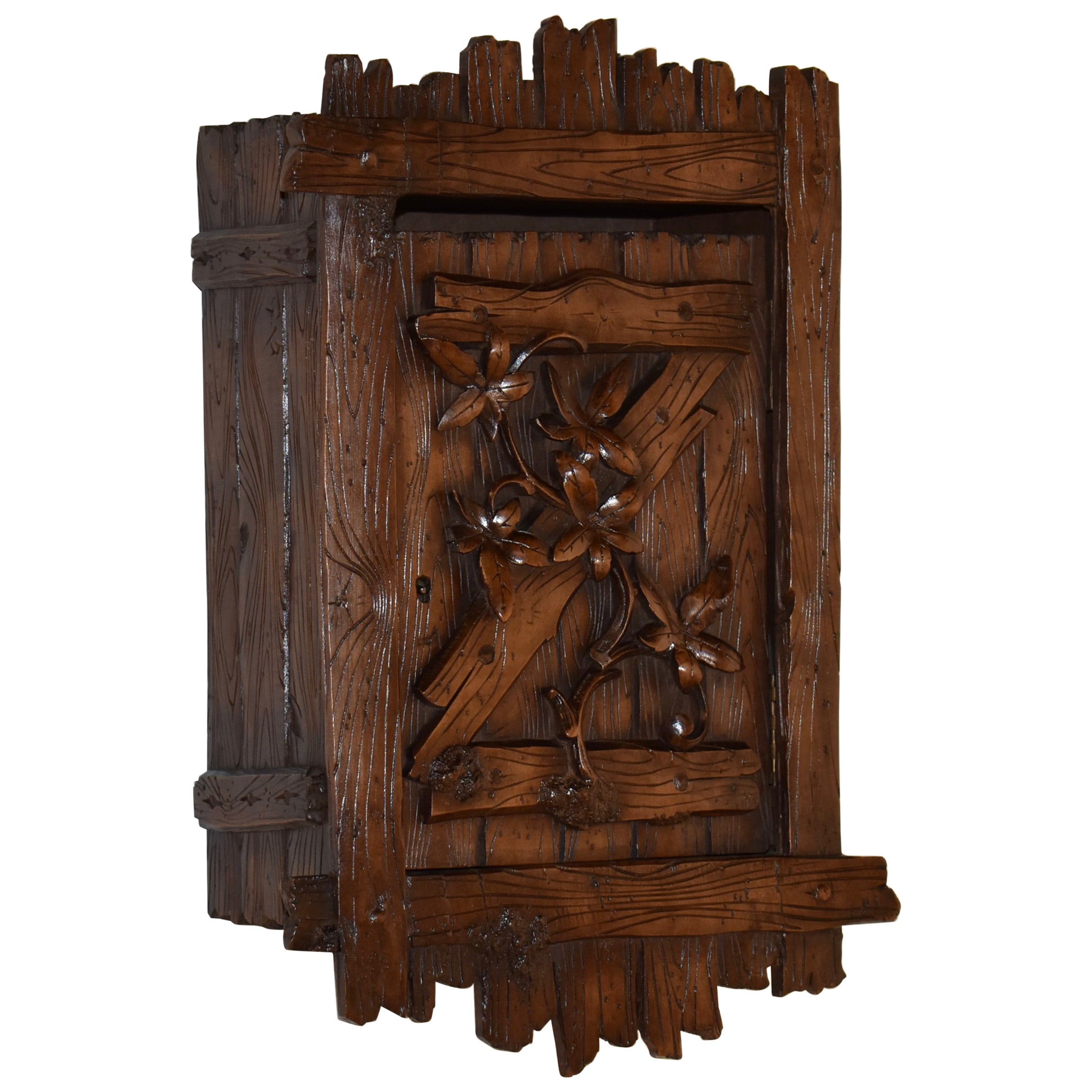19th Century Black Forest Hanging Wall Box For Sale