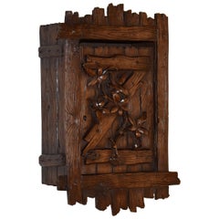 Antique 19th Century Black Forest Hanging Wall Box
