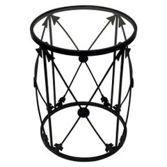 Stylish Iron & Glass Arrow Motif Drinks End Table