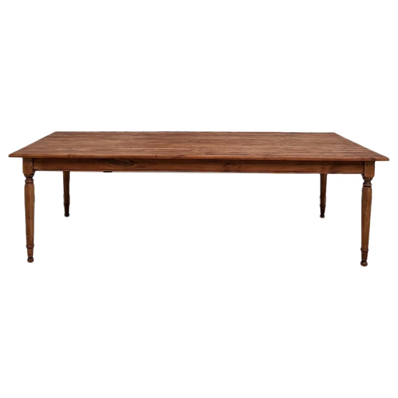 Large solid cherry farm table, 250 x 110 cm For Sale