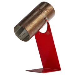 Lampada da tavolo di design italiano, Ottone, Metallo, Italia, anni '1960
