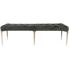 Lancia Espansa Bench with a Solid Bronze Tapered Legs