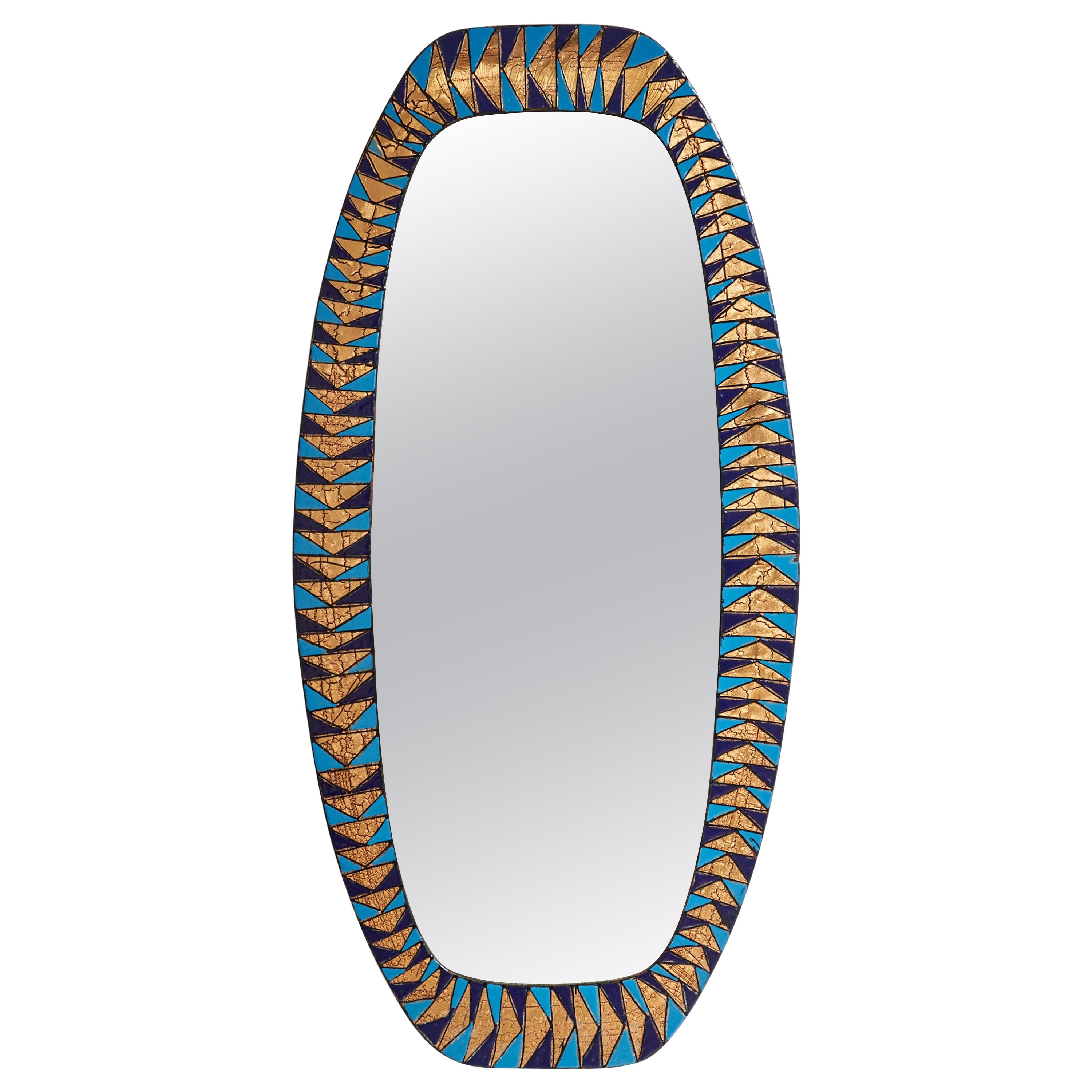 Siva Poggibonsi, Wall Mirror, Enamel Metal, Italy, 1950s For Sale