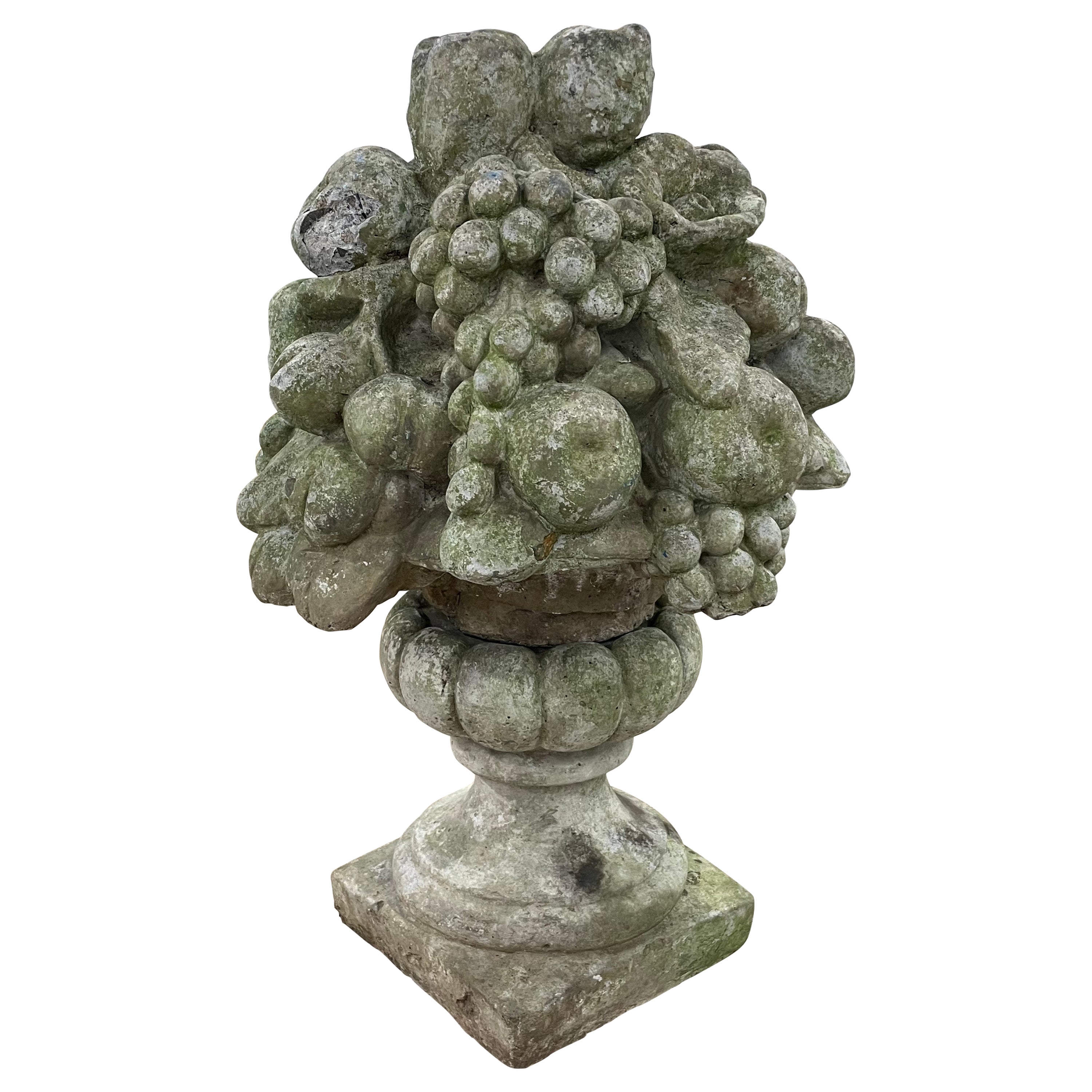 Antiker englischer Obstkorb aus Stein-Kompositstein
