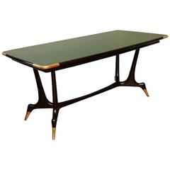 Amazing Dinning Room Table, Green Birdseye Maple, Italy, circa 1955