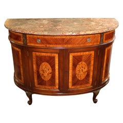 Antique French Kingwood Marble Top Dresser Chest Server Commode