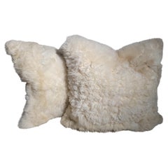 Vintage Lux  Sheepskin  Pillows - Pair