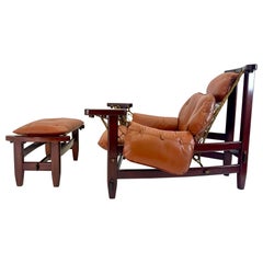 Fauteuil de salon et pouf Jangada de Jean Gillon, Brésil, vers 1960