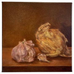 Retro Garlic & Onion still life by Karin Mizuno 