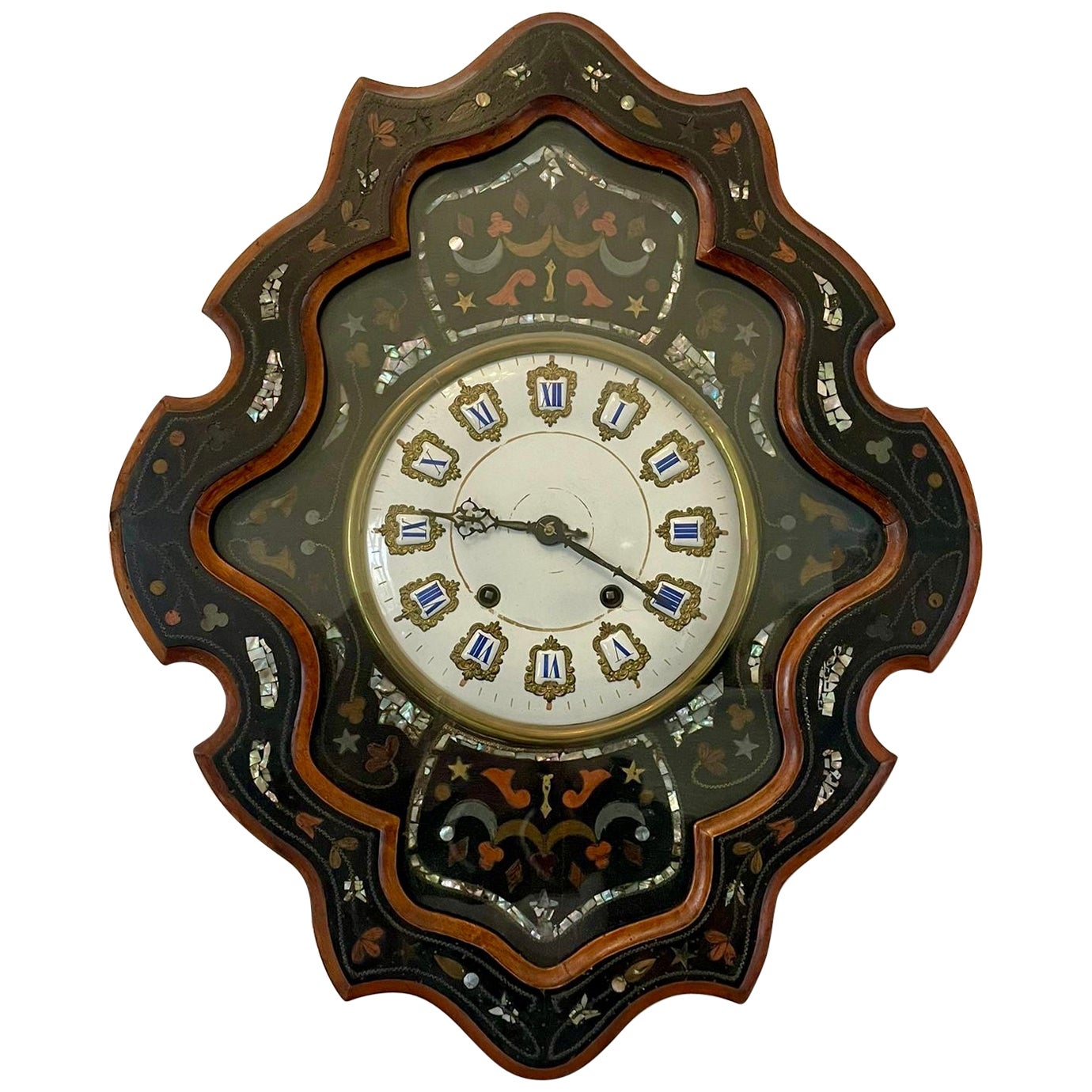 Antique Victorian Quality French Wall Clock  For Sale