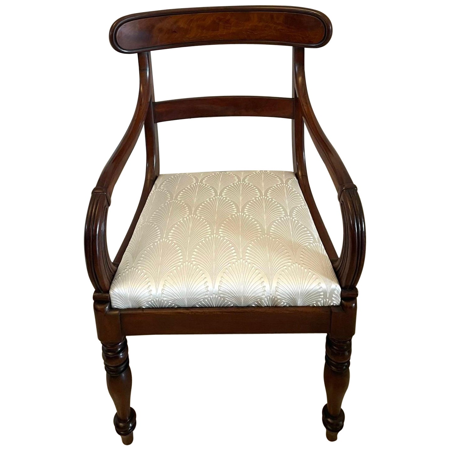 Antique Regency Quality Mahogany Desk Chair  For Sale