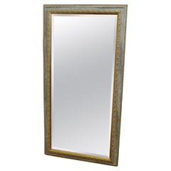 A Decorative Long Gilt and Pale Blue Dressing Mirror  A delightful piece