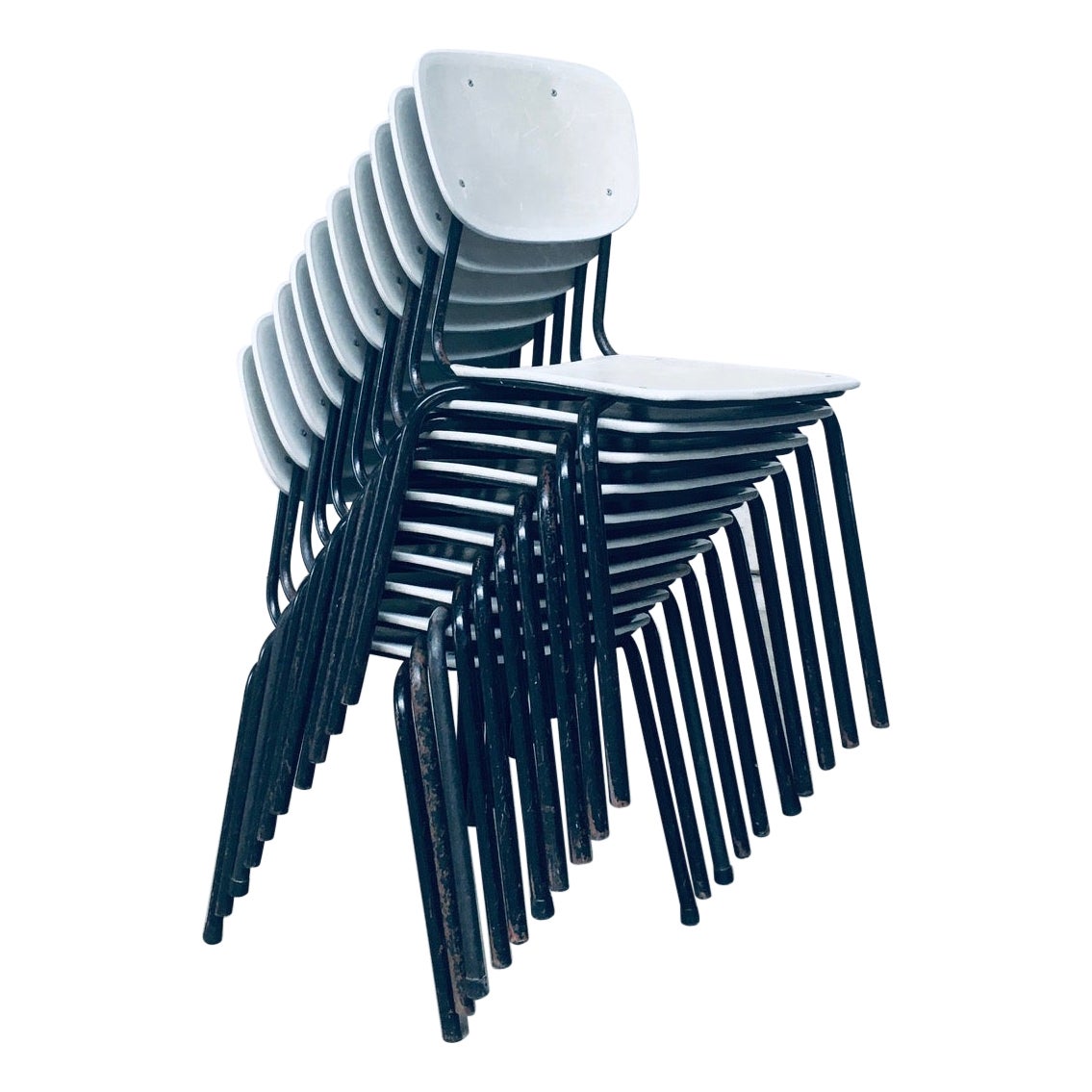 Chaises empilables de design industriel hollandais des années 1960 en vente