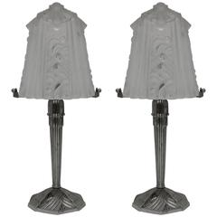 French Art Deco Pair of Muller Frères Table Lamps 12
