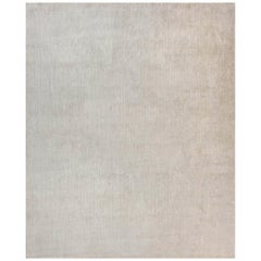 Zeitgenössischer beigefarbener handgefertigter Teppich aus Wolle und Seide von Doris Leslie Blau