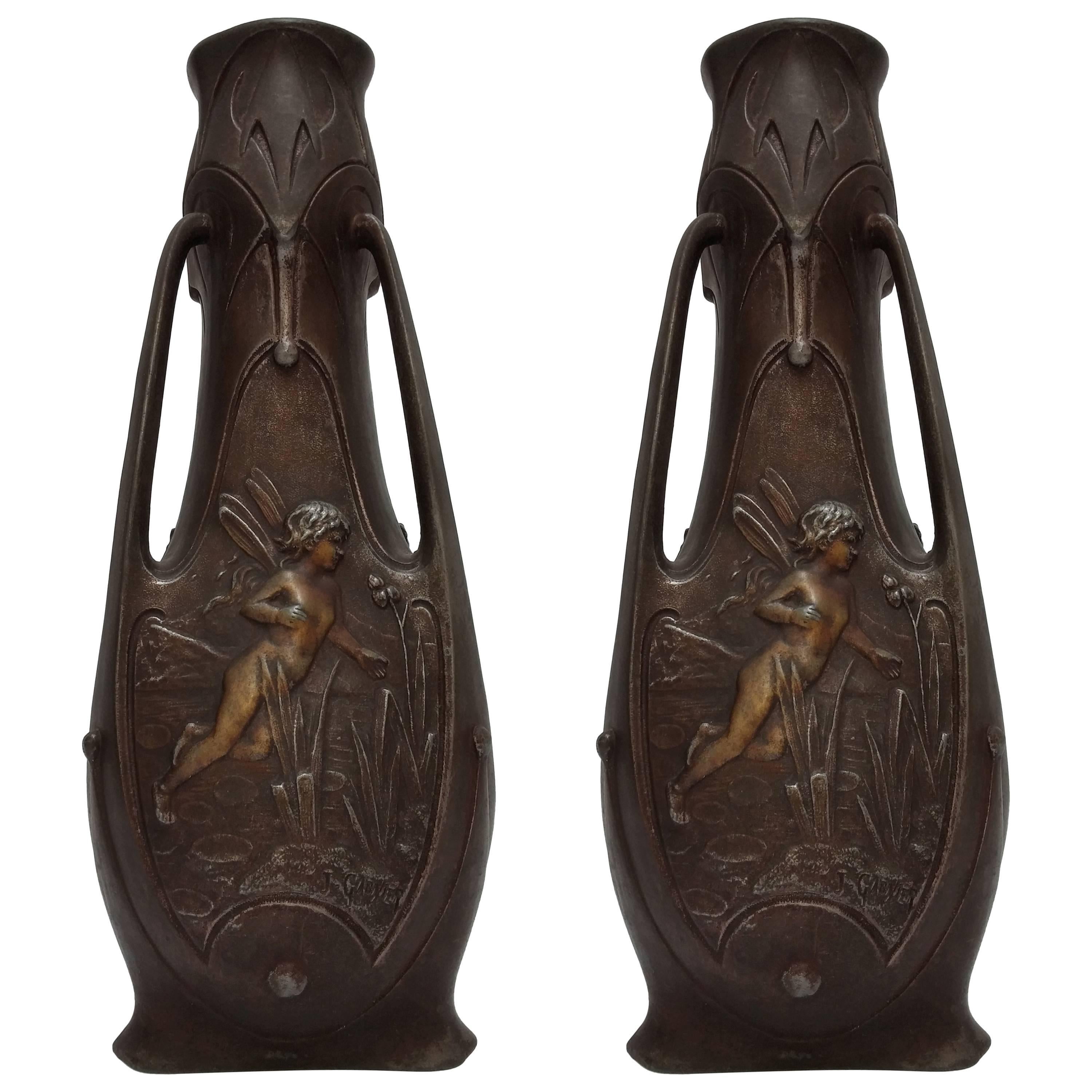 French Art Nouveau Vases