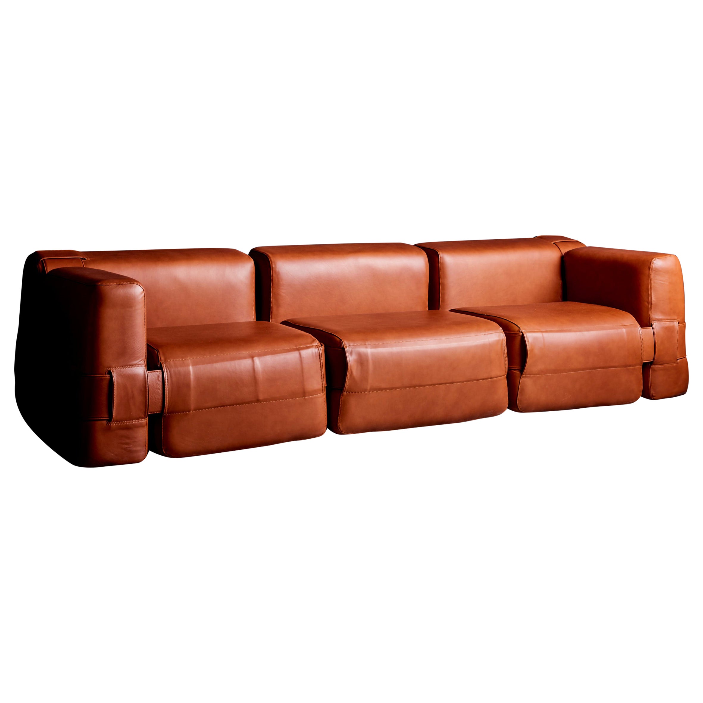Reupholstered 932 3-seater sofa by Mario Bellini for Cassina, Italy - 1960s For Sale