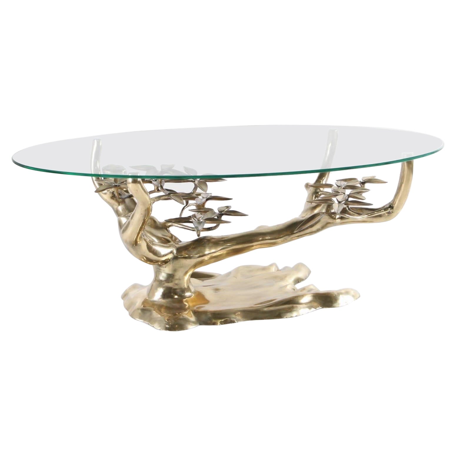 Brass « bonsaï » coffee table For Sale