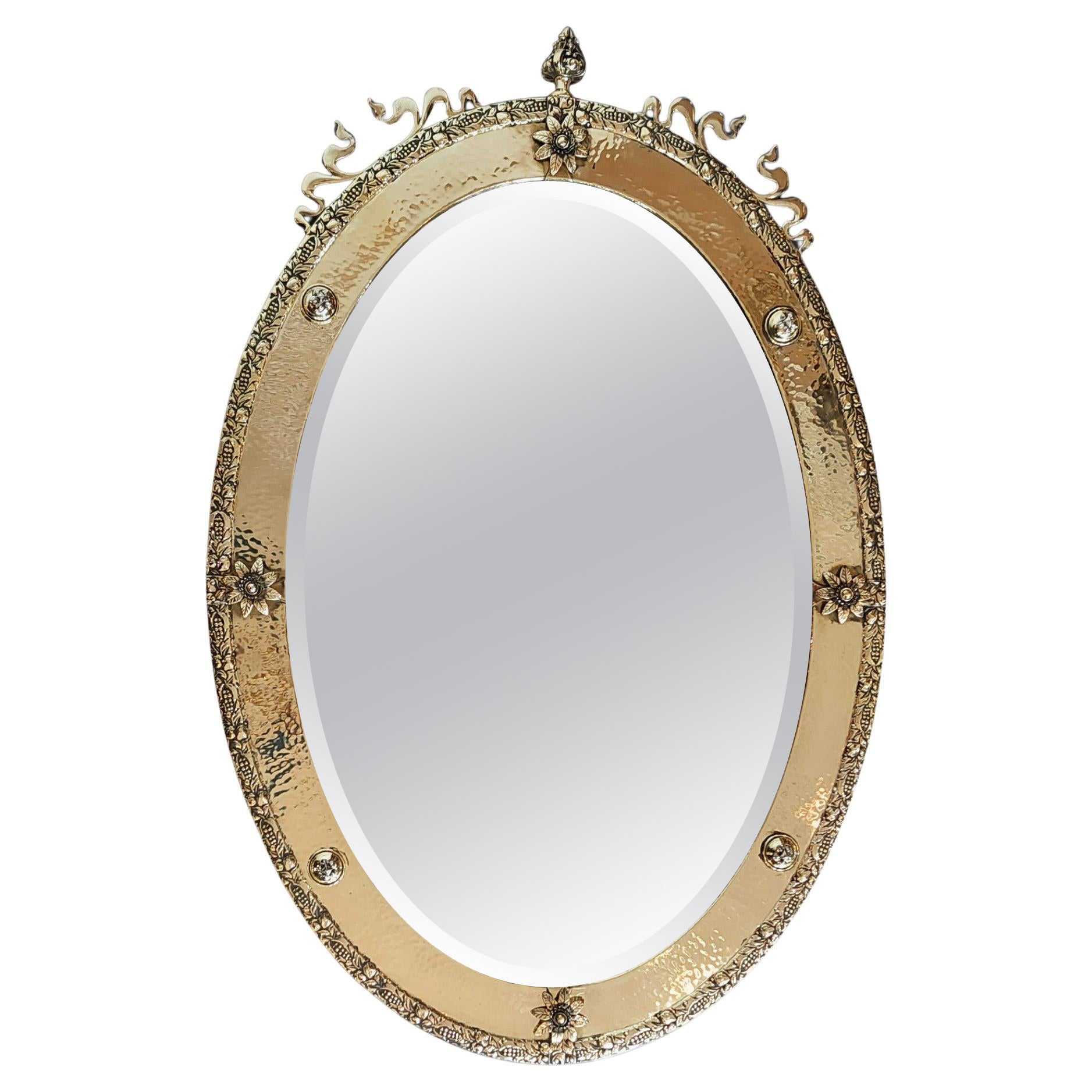 Brass Framed Arts and Crafts Mirror